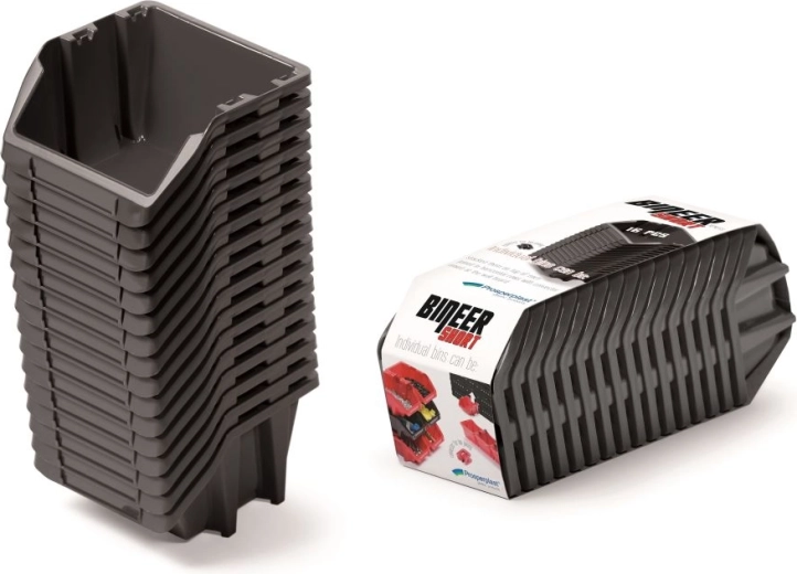 Set di contenitori 16 pz Bineer Short, 234 × 77 × 92 mm, nero