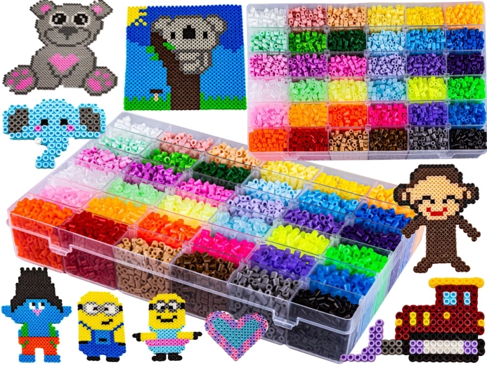 Perline da stirare 12000 pz con organizer (36 colori)