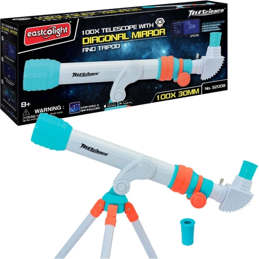 Telescopio astronomico con ingrandimento fino a 100×, treppiede e app Star Walk 2