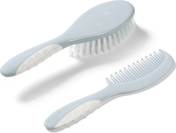 BabyOno spazzola e pettine per capelli per neonati con impugnatura antiscivolo blu