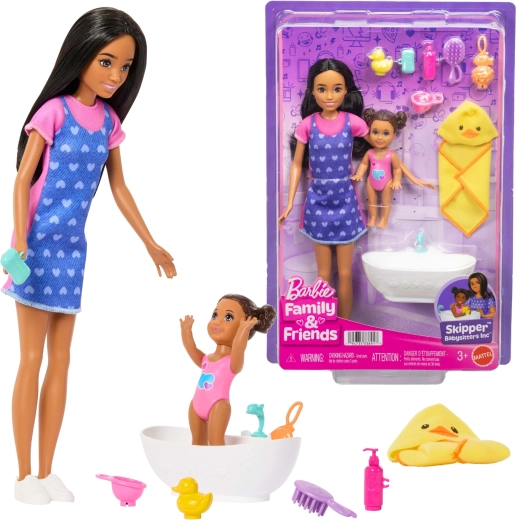 Barbie Skipper babysitter – set con bebè e vaschetta