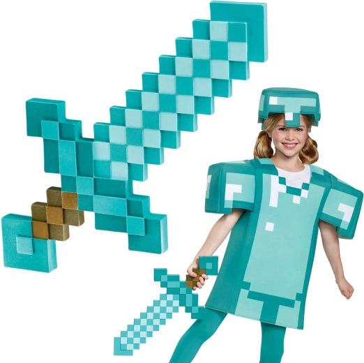 Spada di diamante Minecraft 51 cm – accessori per carnevale e cosplay per bambini