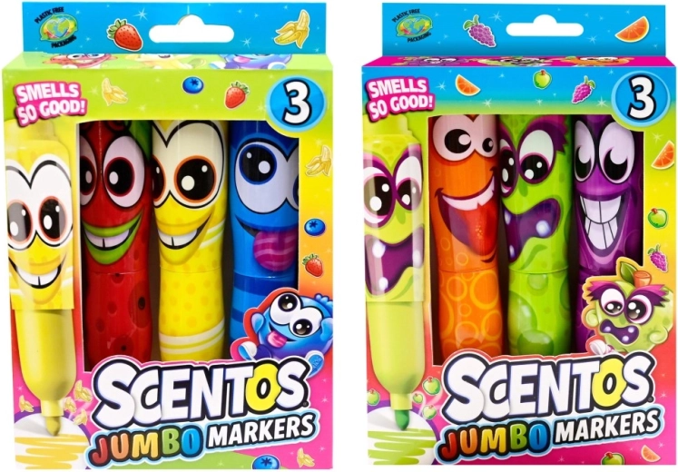 Pennarelli profumati Scentos Jumbo Funny Face 3 pz