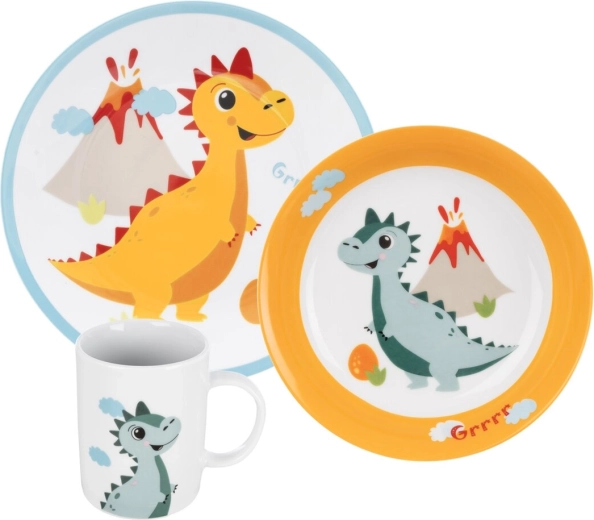 Set pappa per bambini dino rotondo 3 pz