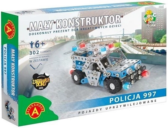 Mały Konstruktor Polizia – kit per veicolo di polizia in metallo