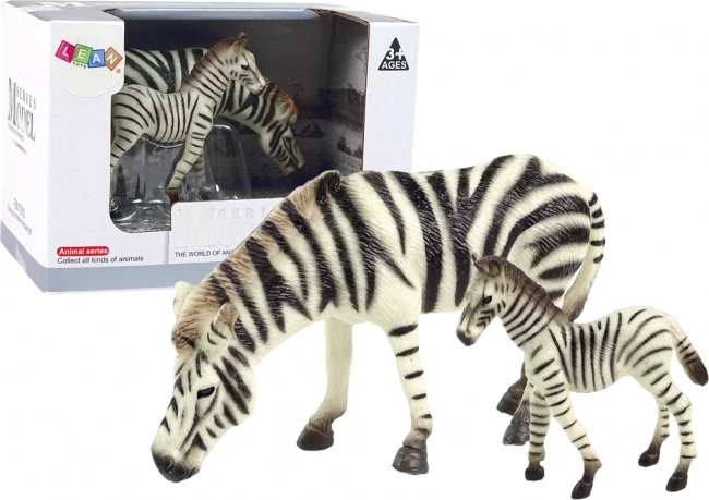 Set di 2 figurine di zebre con cuccioli Animali