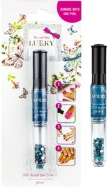 Smalto per unghie e glitter azzurro Lukky