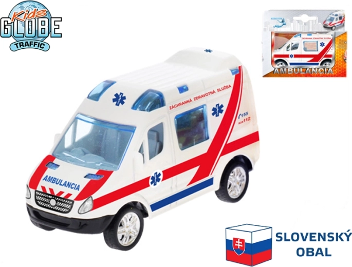 Kids Globe Traffic ambulanza slovacca con meccanismo a retrocarica 8 cm