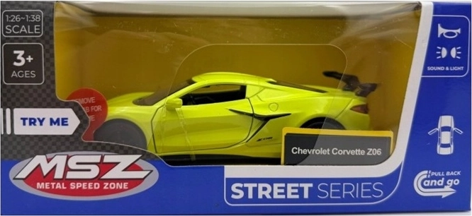 MSZ Chevrolet Corvette C8 con luci e suoni, gialla