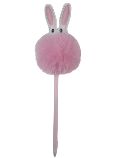 Penna a sfera con coniglietto e pompon 17 cm - 1 pezzo