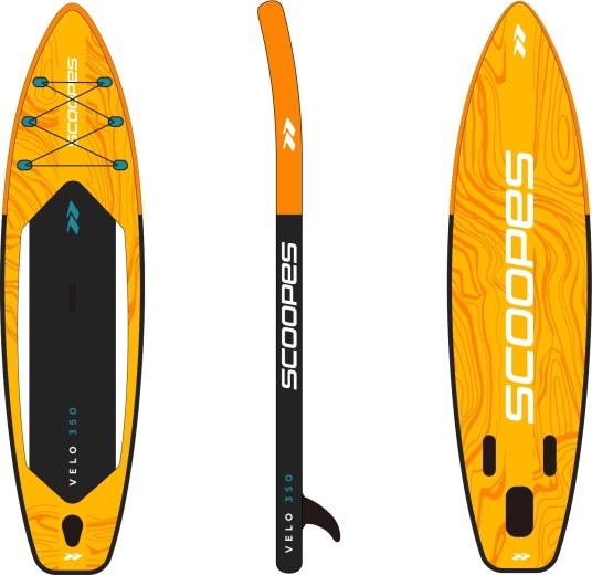 paddleboard gonfiabile LAGO 320 cm con set di accessori, giallo