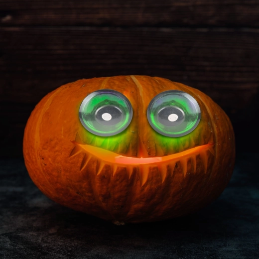 Occhi spaventosi di Halloween con LED verdi
