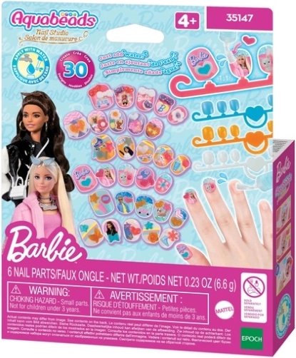 Aquabeads Barbie nail studio – set creativo per decorare le unghie con perline ad acqua