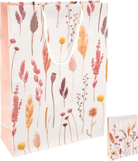 Borsa regalo in carta con motivo floreale 25 × 8,5 × 34 cm mix
