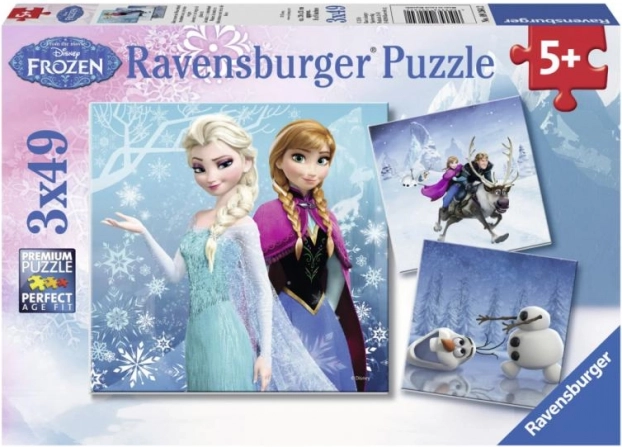 Puzzle Ravensburger Frozen: avventura invernale 3×49 pezzi
