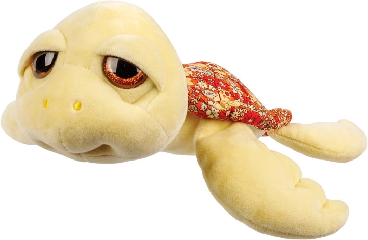 Morbida tartaruga di peluche con carapace rétro floreale