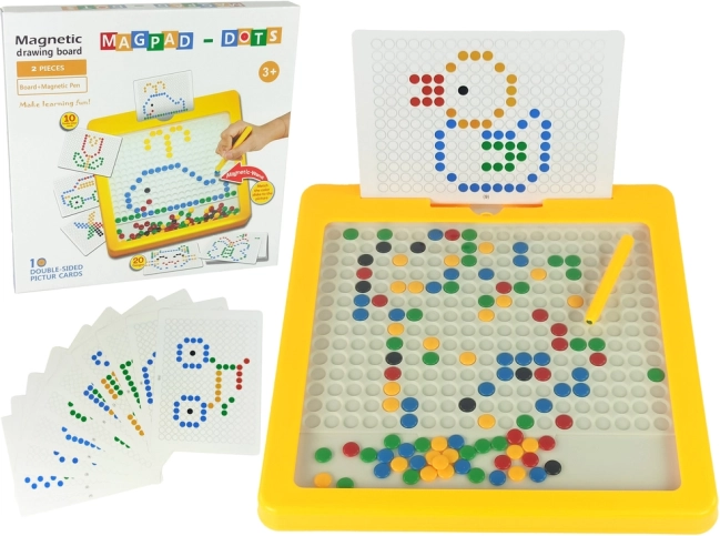 Lavagna magnetica con 100 perline gialla