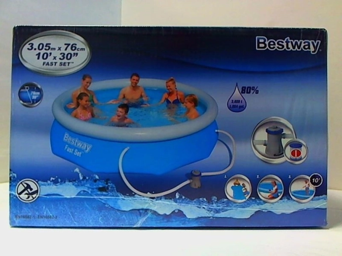 Piscina autoportante Bestway Fast Set con bordo gonfiabile 300 × 76 cm con pompa di filtrazione