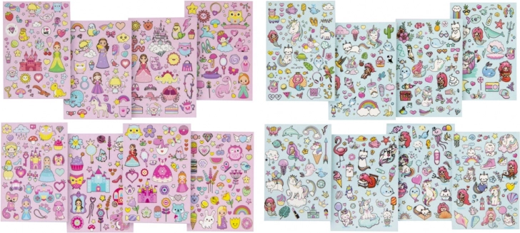 Libro di adesivi glitterati Unicorno/Sirena