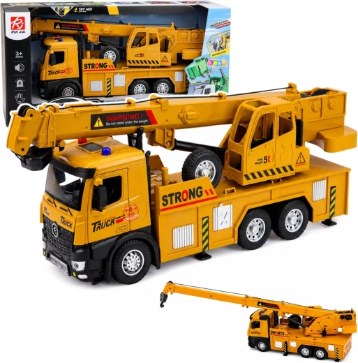 Camion da cantiere con gru con cabina in metallo, luci e suoni 1:12 - 1 pezzo