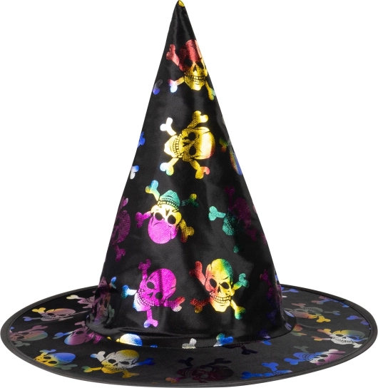 Cappello da strega per bambini con teschi colorati