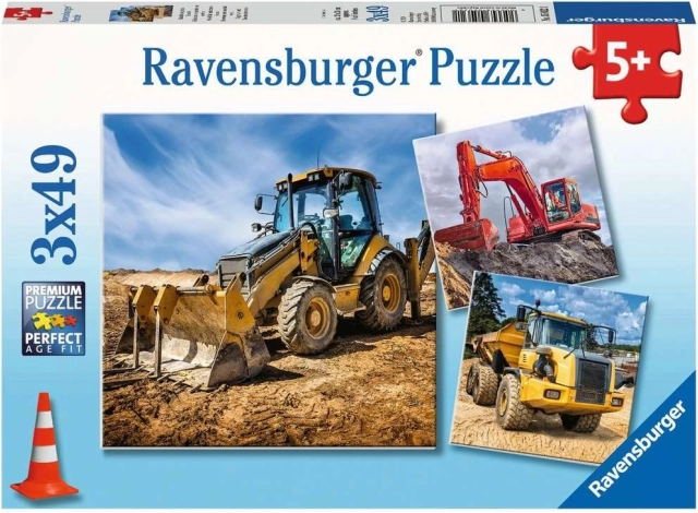 Puzzle RAVENSBURGER Macchine edili 3×49 pezzi
