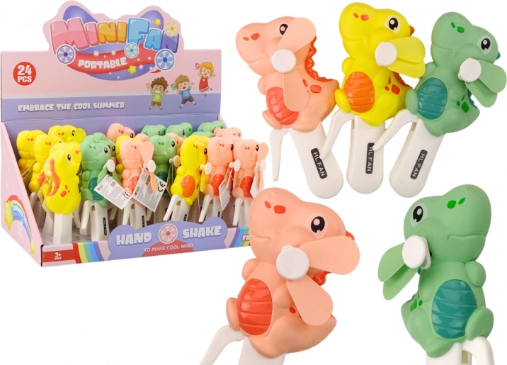 Mulino a vento manuale Dinosauro Mini mulino a vento per bambini 3 colori