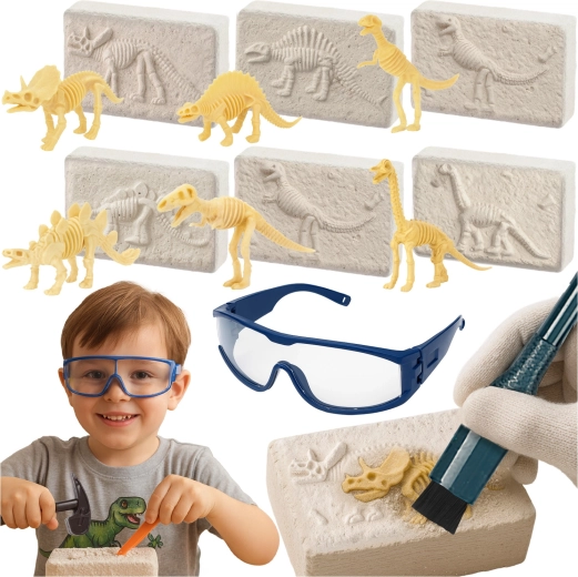 KRUZZEL scavi di dinosauri 6 in 1 – set paleontologico