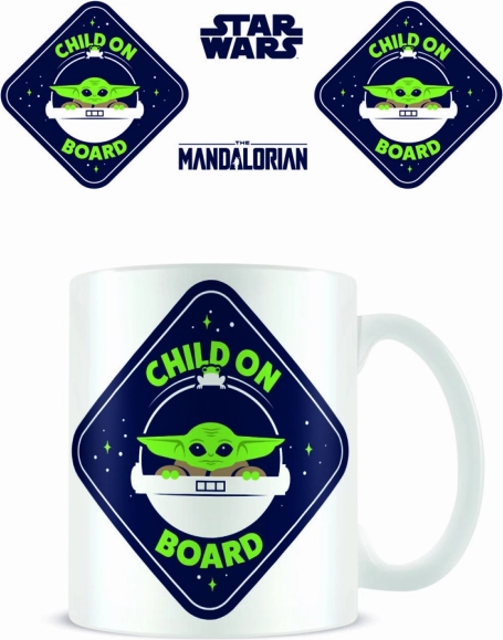 Tazza in ceramica Mandalorian con motivo Child on Board