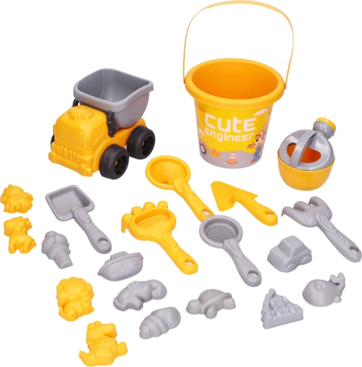 Set da sabbia con auto e accessori - 21 pezzi