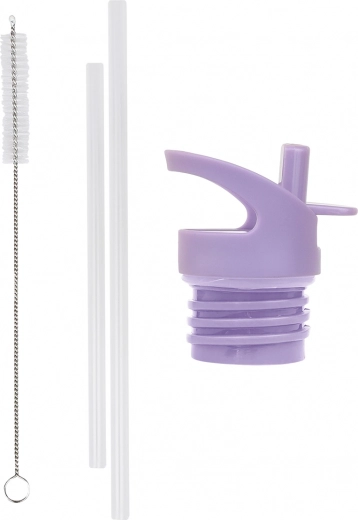 A Little Lovely Company set di tappo, spazzolino e cannuccia per bottiglia in acciaio inox 350 ml – Unicorni