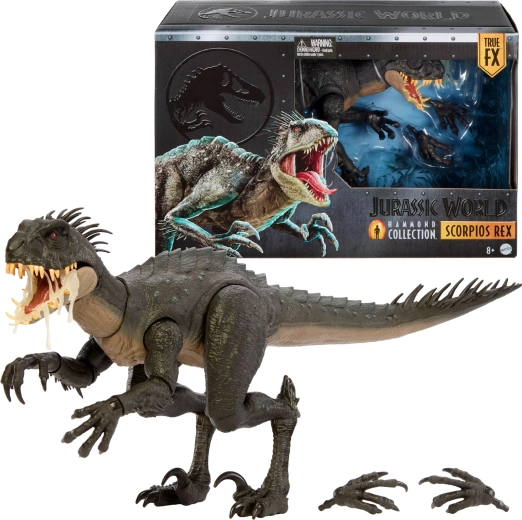 Mattel Jurassic World Hammond Collection Scorpios Rex – action figure da collezione di dinosauro 43 cm