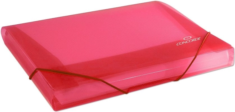 Cartelline con elastico A4, rosso trasparente