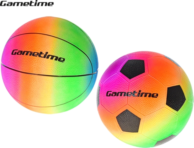 Pallone arcobaleno GAMETIME 23 cm – da basket o da calcio