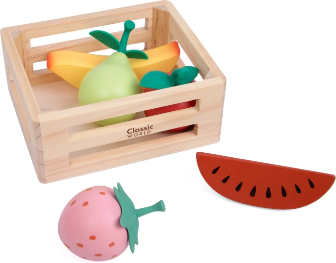 Classic World set di frutta in legno nel cestino - 6 pezzi