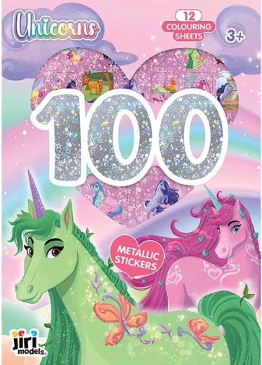 Adesivi metallizzati e pagine da colorare Unicorni (100+ pz)