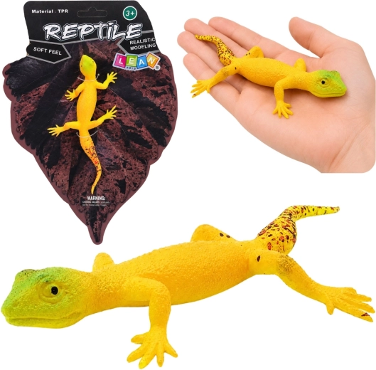 Figurina realistica in gomma di geco dorato 15,5 cm