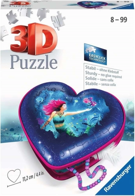 RAVENSBURGER puzzle 3D cuore sirena – portagioie, 54 pezzi