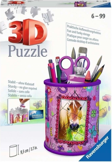 RAVENSBURGER puzzle 3D portamatite – cavallo, 57 pezzi