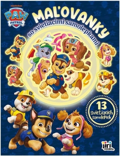 Album da colorare con adesivi fosforescenti Paw Patrol