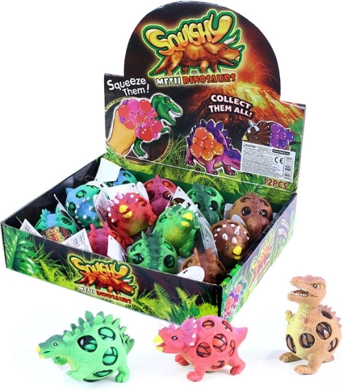 Palla antistress a forma di dinosauro con fori