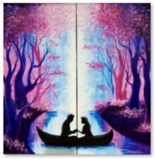 Pittura con diamanti (diamond painting) coppia innamorata 30 × 30 cm - 1 pezzo