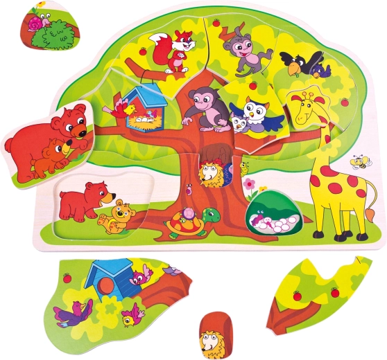 Puzzle in legno ad incastro Bino allegri animaletti