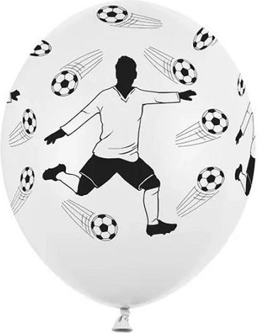 Palloncini da festa con motivo calcio (bianco pastello) 30 cm
