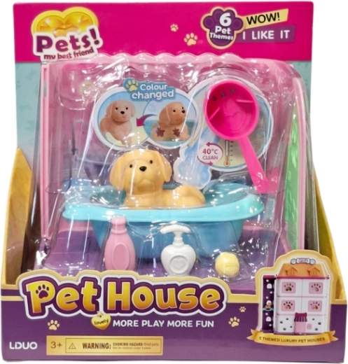 Cagnolino da bagno con accessori