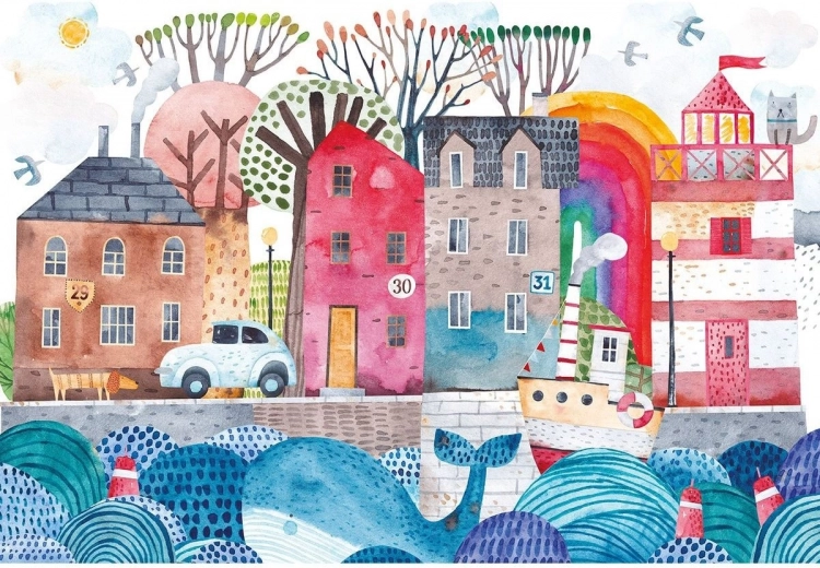 Puzzle Porticciolo 250 pezzi con Adesivi