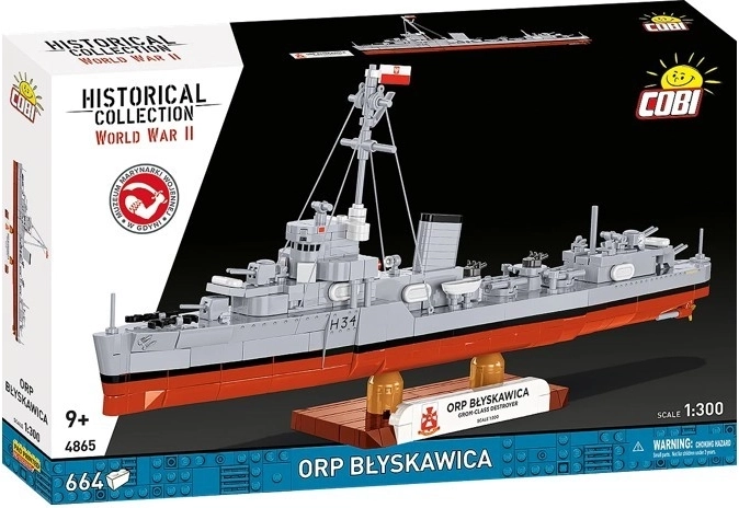 Set di costruzioni Cobi ORP Błyskawica – cacciatorpediniere (664 pezzi)