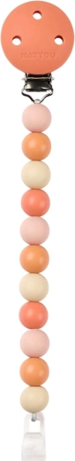 Clip portaciuccio in silicone Nattou clay/white senza BPA