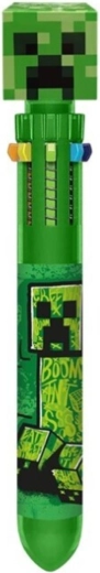 Penna a sfera Minecraft Creeper a 10 colori con topper 3D - 1 pezzo