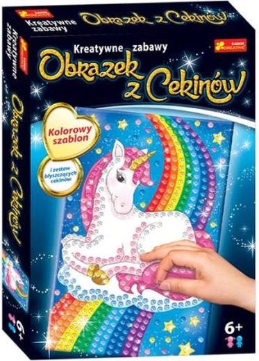 Quadro con paillettes unicorno - 1 pezzo
